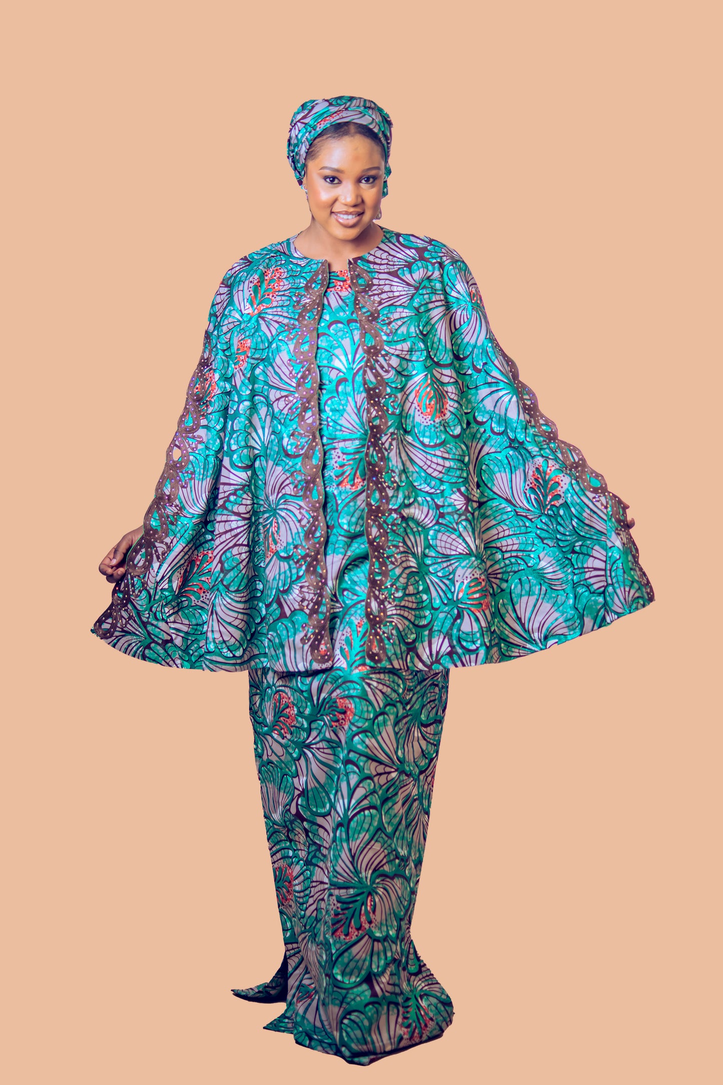 THE TEEMA MWOMAN CAPE DRESS GREEN