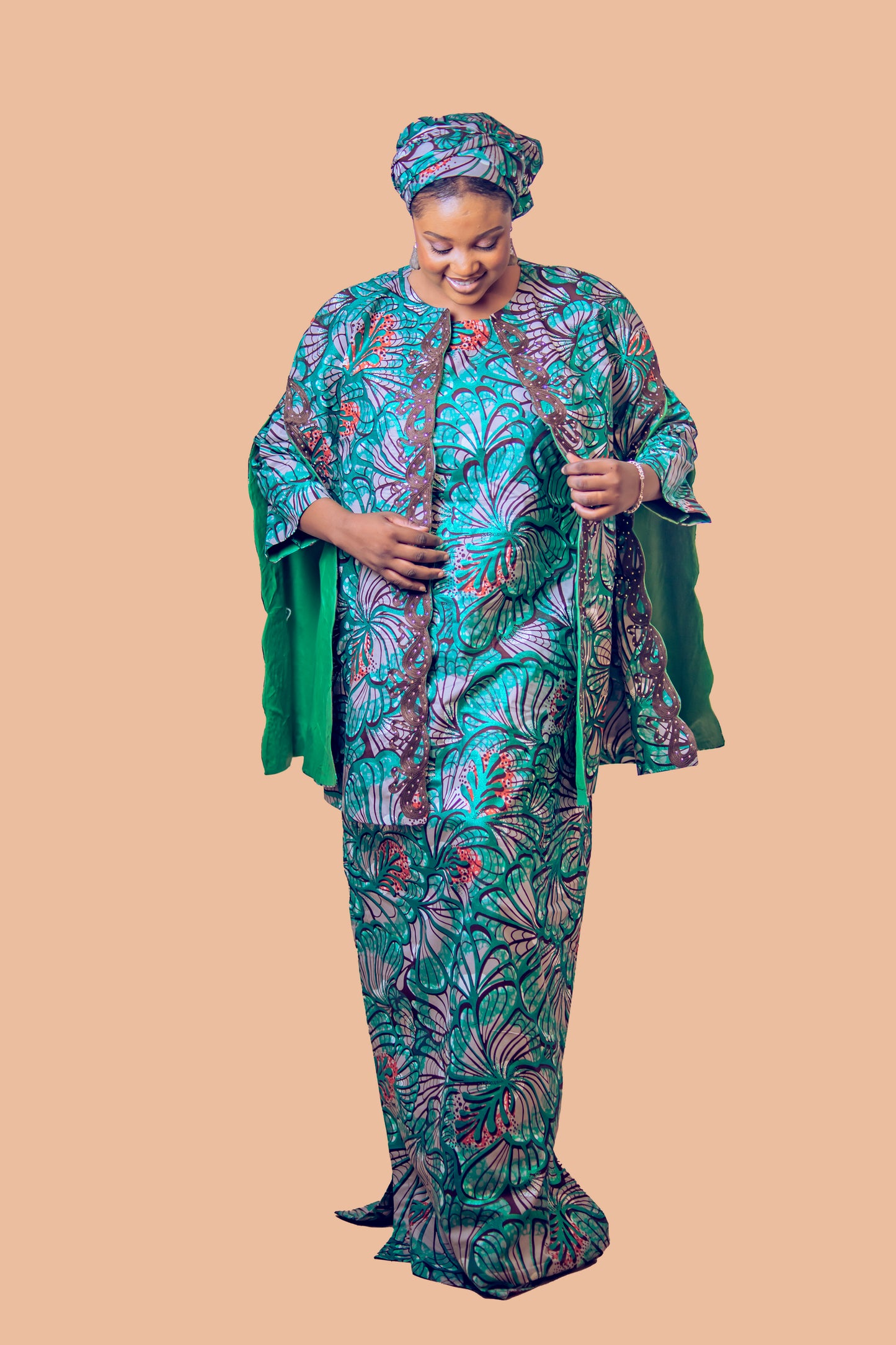 THE TEEMA MWOMAN CAPE DRESS GREEN