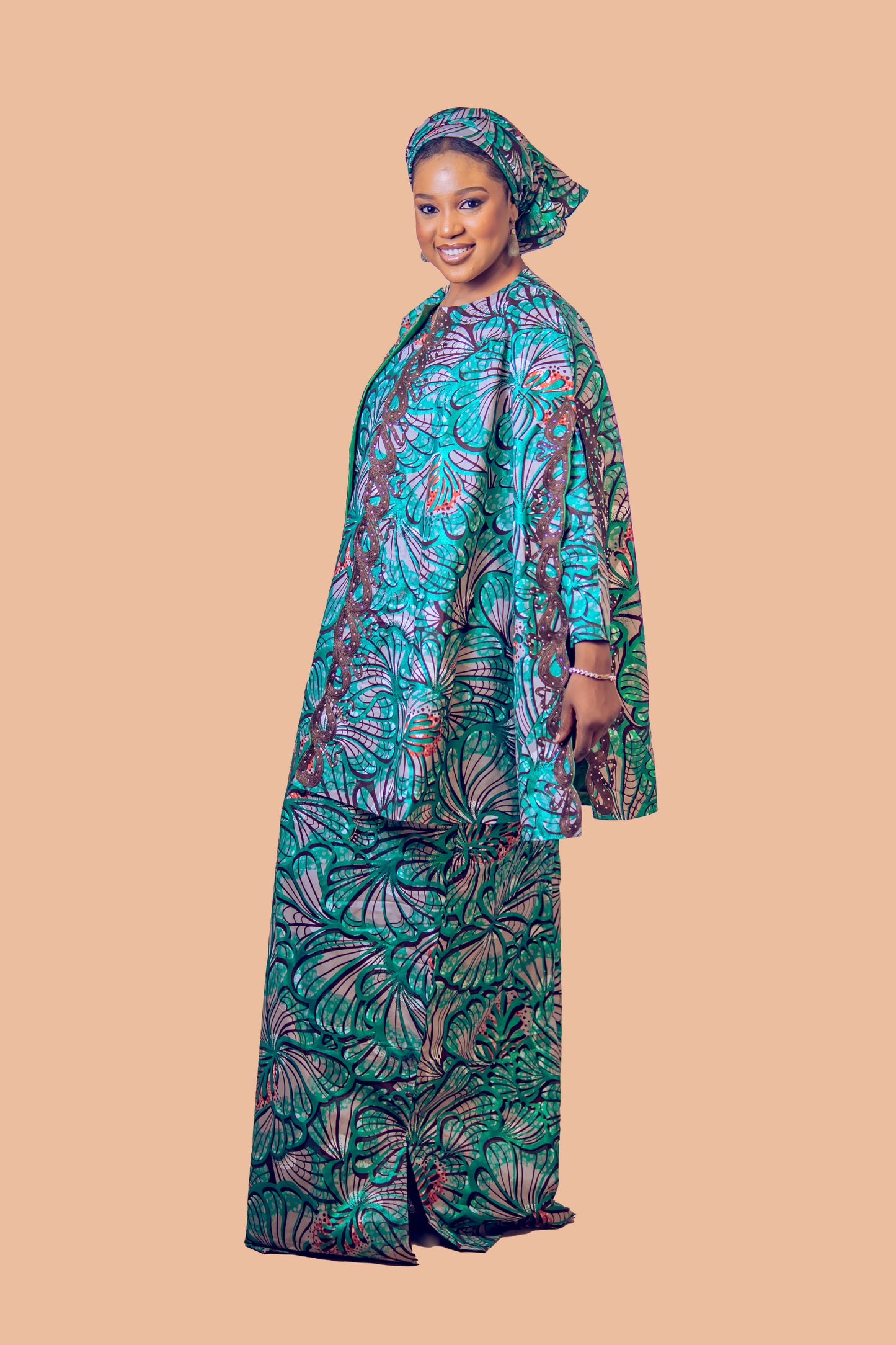 THE TEEMA MWOMAN CAPE DRESS GREEN
