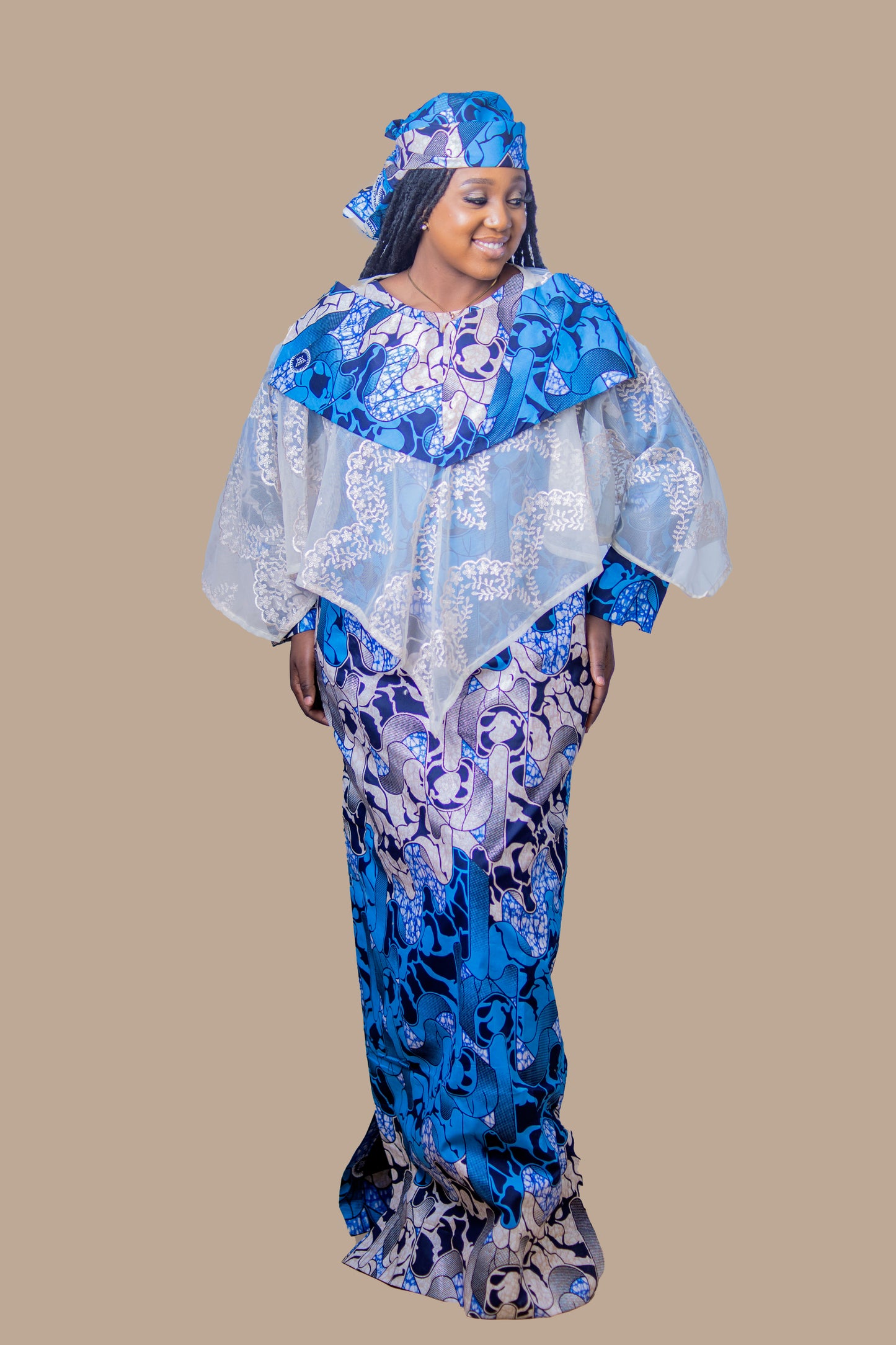 DRAPE MWOMAN CAPE DRESS