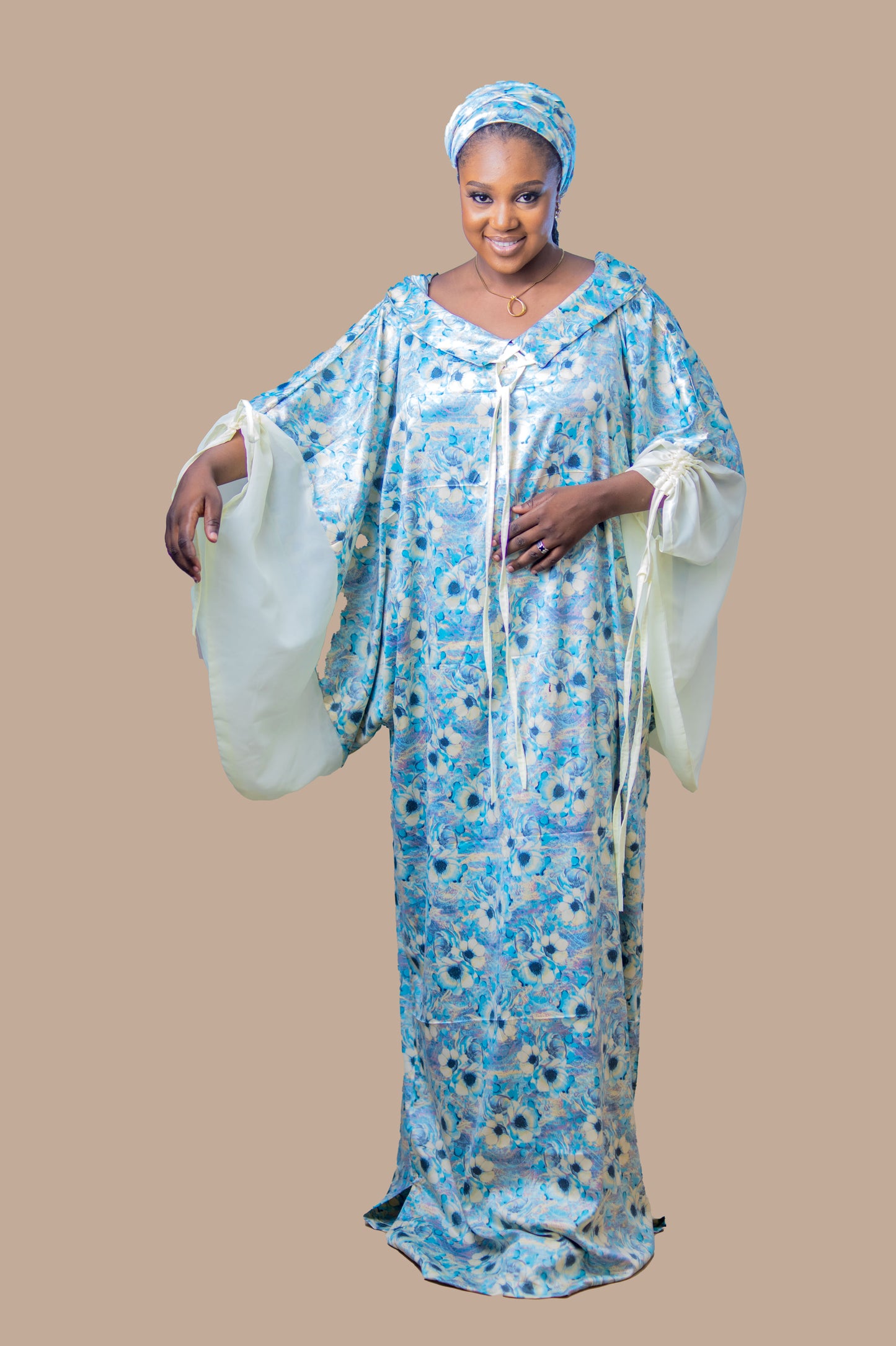 DARIA SILK BOUBOU DRESS MINT