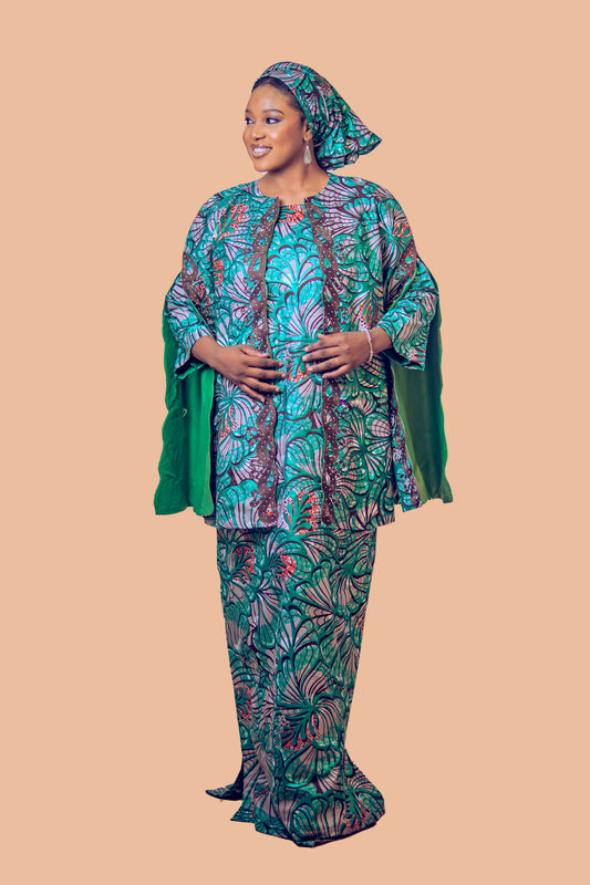 THE TEEMA MWOMAN CAPE DRESS GREEN