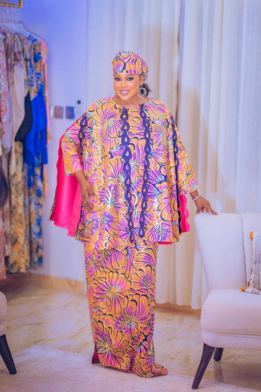 THE TEEMA MWOMAN CAPE DRESS PINK