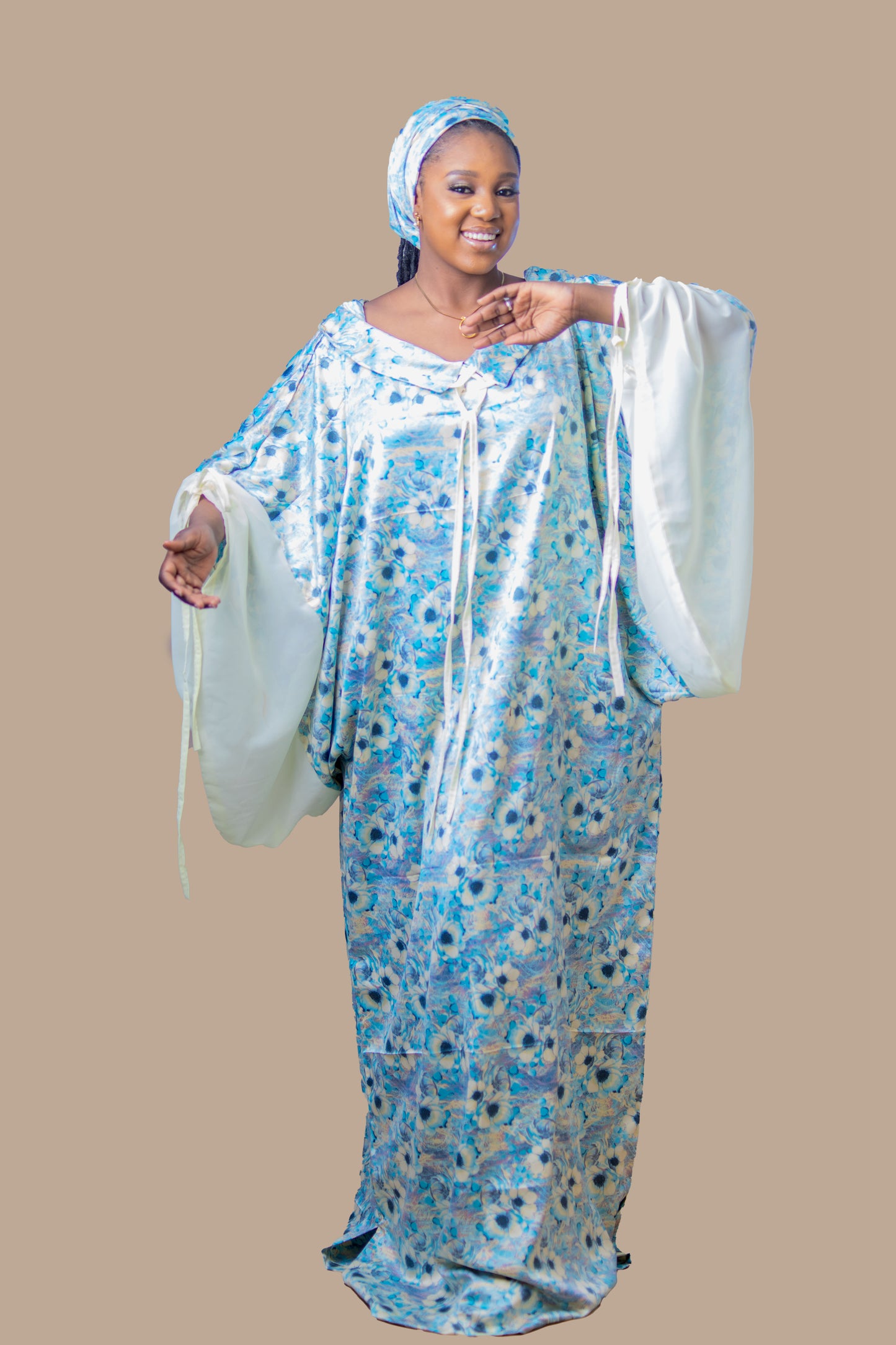 DARIA SILK BOUBOU DRESS MINT